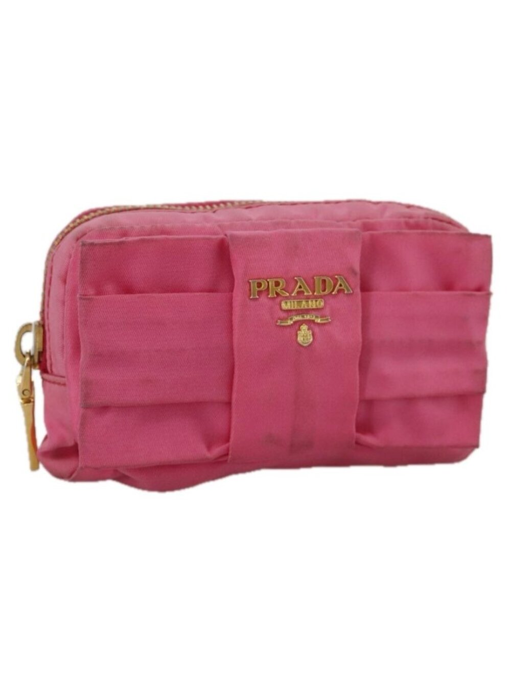 PRADA Pouch Nylon Pink Gold Pink